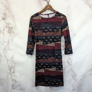 Victorias Secret Dress Medium Animal Print Leopard Sport Open Back 3/4 Sleeve